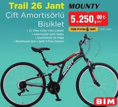MOUNTY TRAİL 26 JANT ÇİFT AMORTİSÖRLÜ BİSİKLET MOUNTY TRAİL 26 JANT ÇİFT AMORTİSÖRLÜ BİSİKLET
